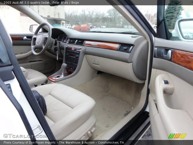 Polar White / Beige 2003 Audi A6 3.0 quattro Sedan