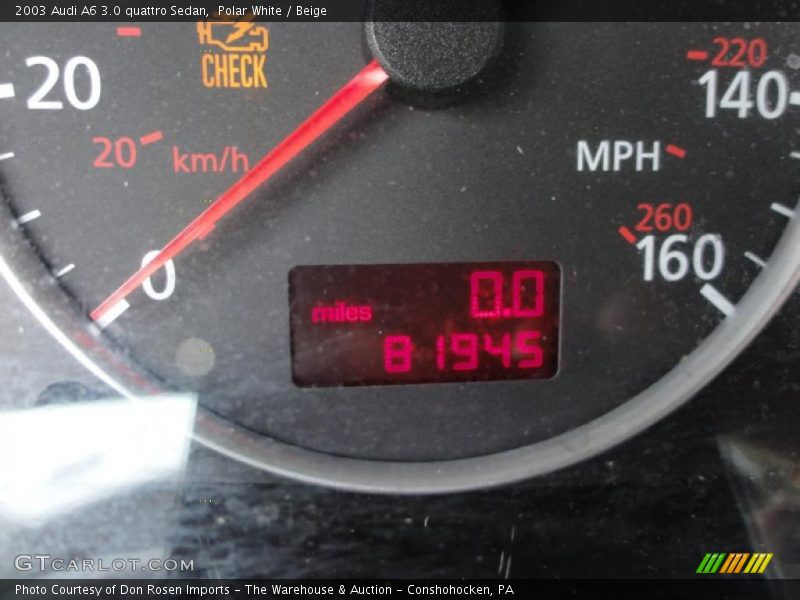 Polar White / Beige 2003 Audi A6 3.0 quattro Sedan