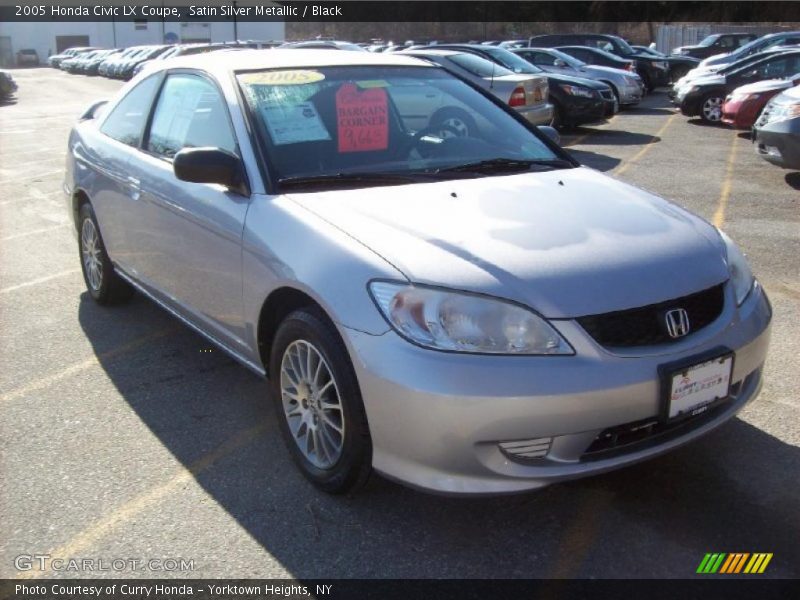 Satin Silver Metallic / Black 2005 Honda Civic LX Coupe