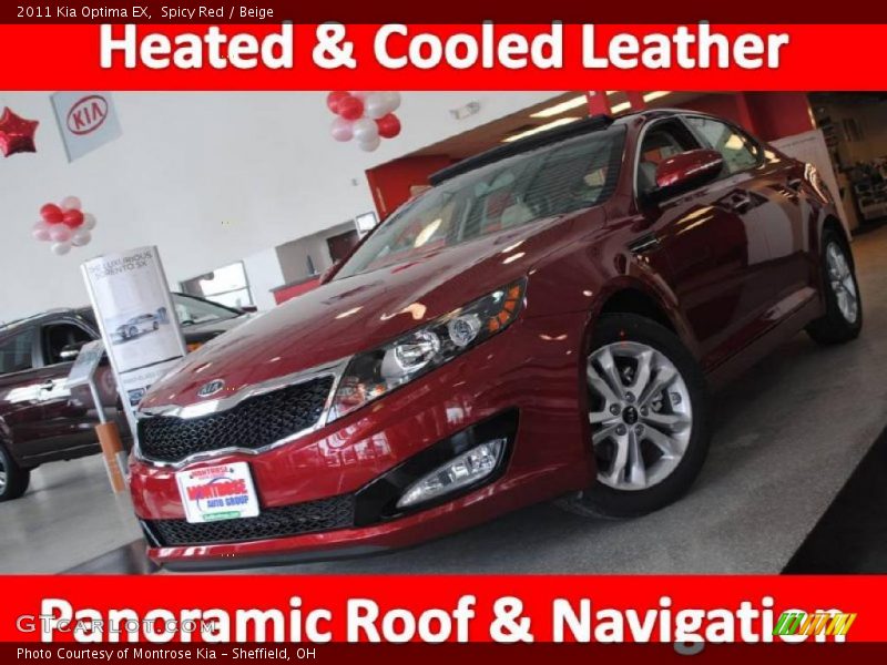 Spicy Red / Beige 2011 Kia Optima EX