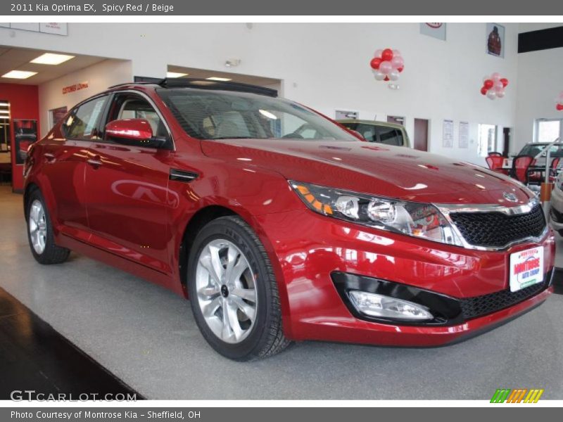 Spicy Red / Beige 2011 Kia Optima EX