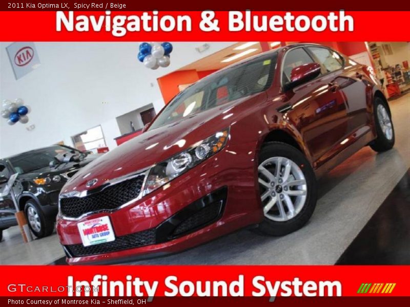 Spicy Red / Beige 2011 Kia Optima LX