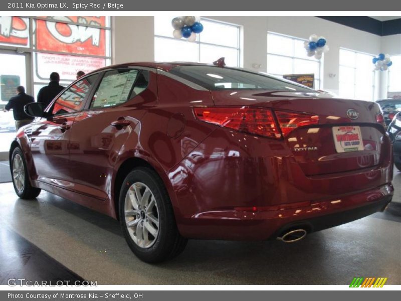 Spicy Red / Beige 2011 Kia Optima LX