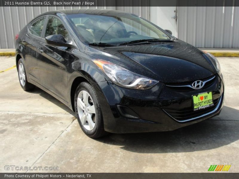 Black Noir Pearl / Beige 2011 Hyundai Elantra GLS