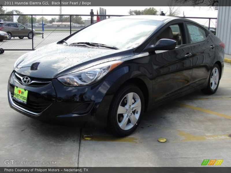 Black Noir Pearl / Beige 2011 Hyundai Elantra GLS
