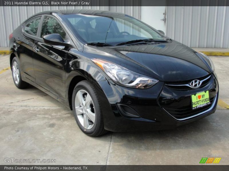 Black Noir Pearl / Gray 2011 Hyundai Elantra GLS