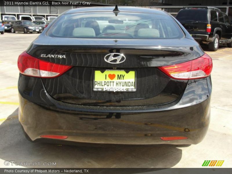 Black Noir Pearl / Gray 2011 Hyundai Elantra GLS