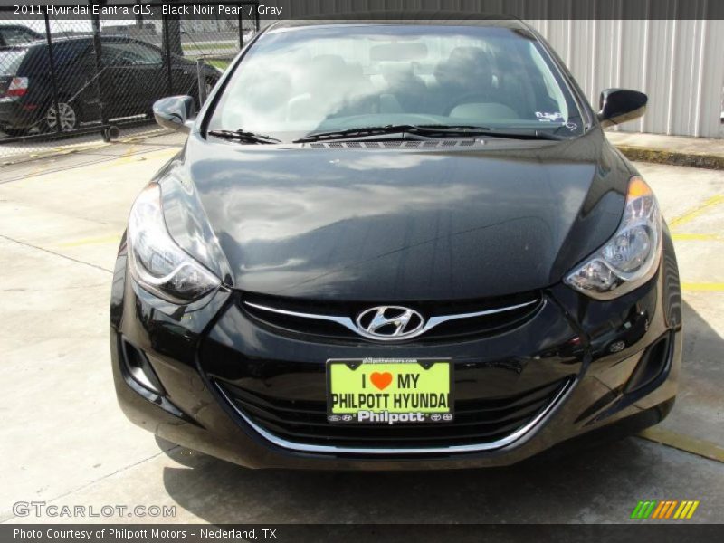 Black Noir Pearl / Gray 2011 Hyundai Elantra GLS