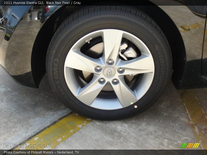 Black Noir Pearl / Gray 2011 Hyundai Elantra GLS
