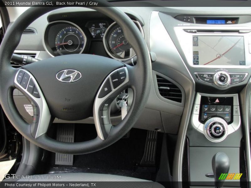 Black Noir Pearl / Gray 2011 Hyundai Elantra GLS
