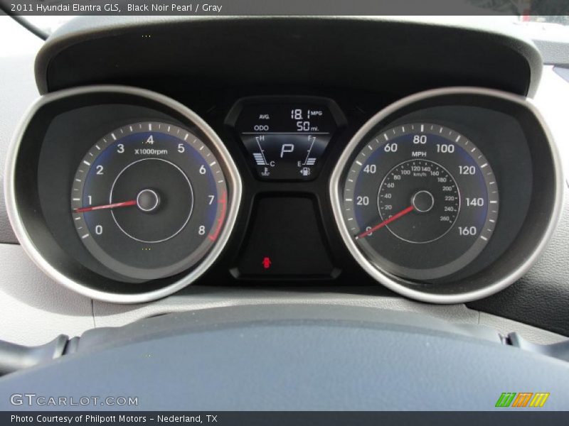 Black Noir Pearl / Gray 2011 Hyundai Elantra GLS