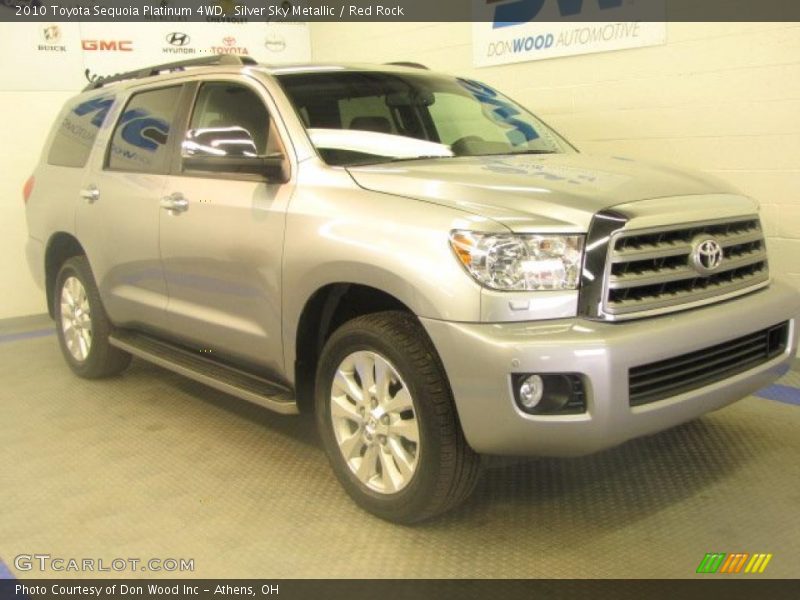 Silver Sky Metallic / Red Rock 2010 Toyota Sequoia Platinum 4WD