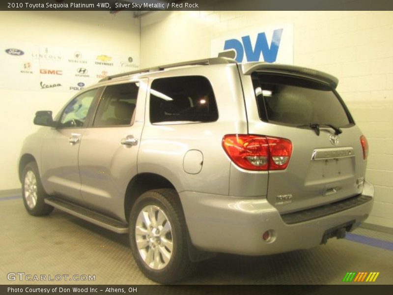 Silver Sky Metallic / Red Rock 2010 Toyota Sequoia Platinum 4WD