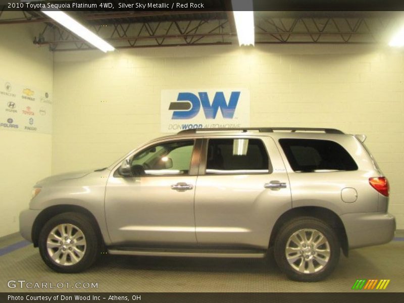 Silver Sky Metallic / Red Rock 2010 Toyota Sequoia Platinum 4WD