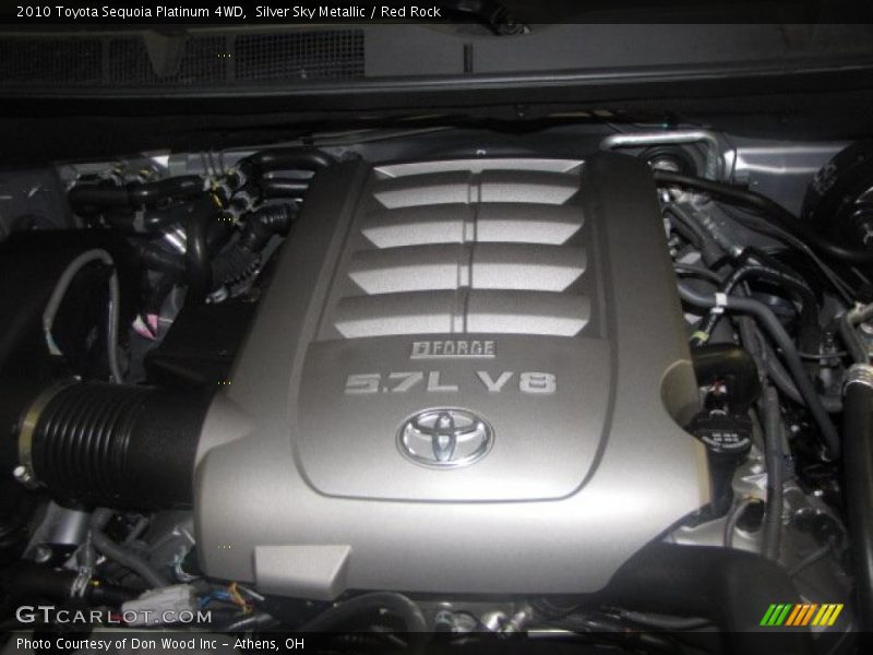 Silver Sky Metallic / Red Rock 2010 Toyota Sequoia Platinum 4WD
