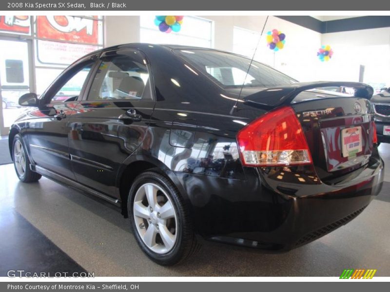 Black / Black 2008 Kia Spectra SX Sedan
