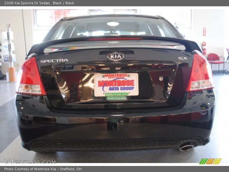Black / Black 2008 Kia Spectra SX Sedan