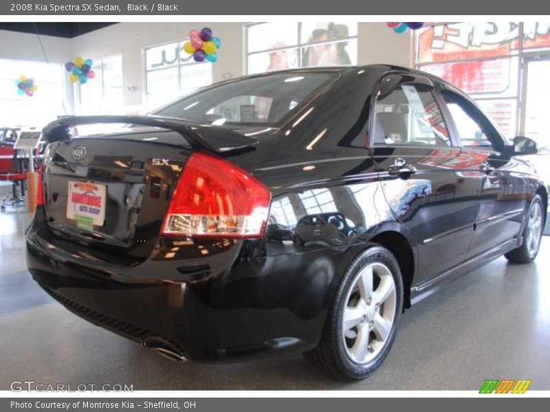 Black / Black 2008 Kia Spectra SX Sedan