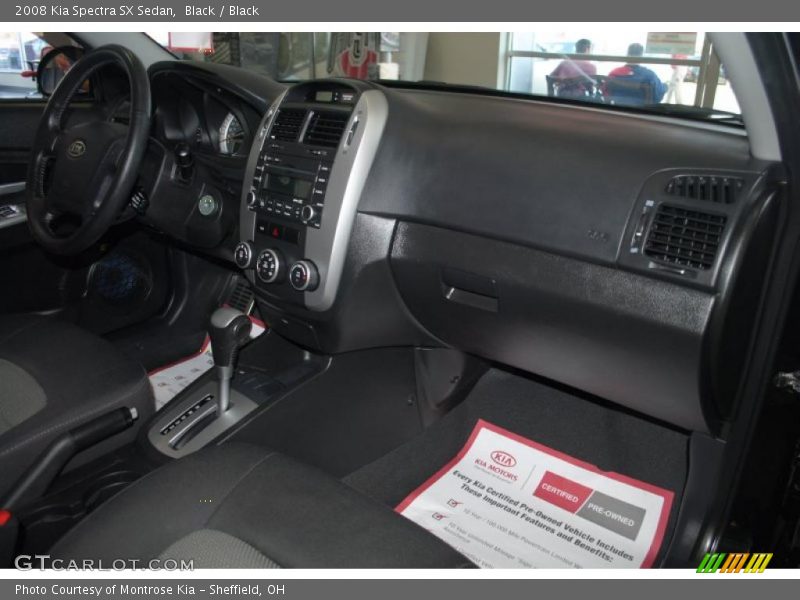 Black / Black 2008 Kia Spectra SX Sedan