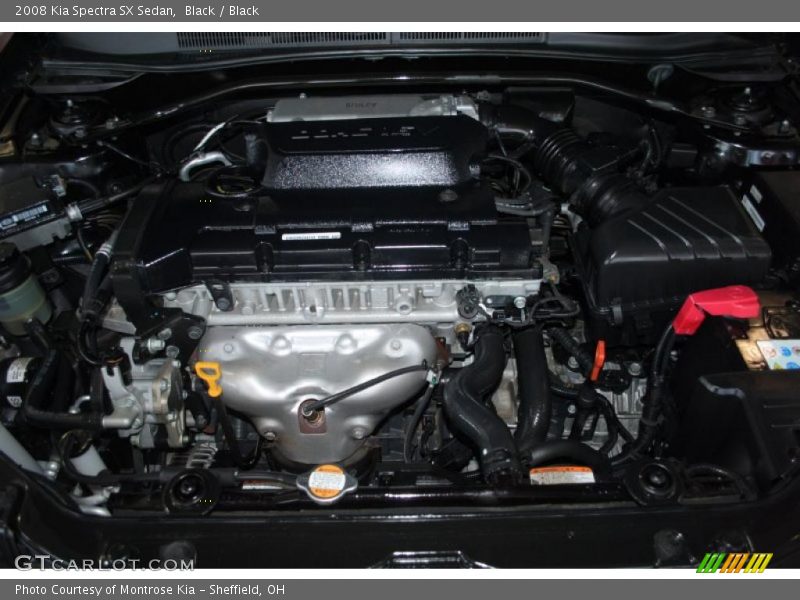 Black / Black 2008 Kia Spectra SX Sedan