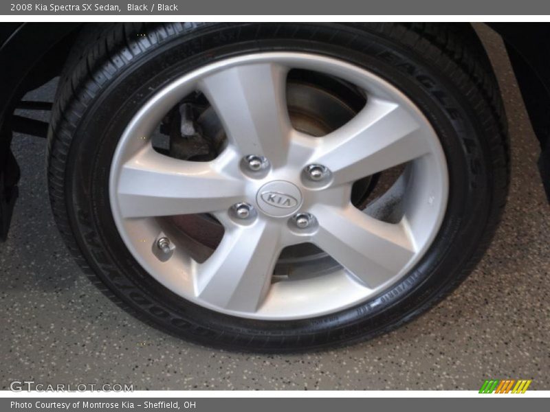Black / Black 2008 Kia Spectra SX Sedan