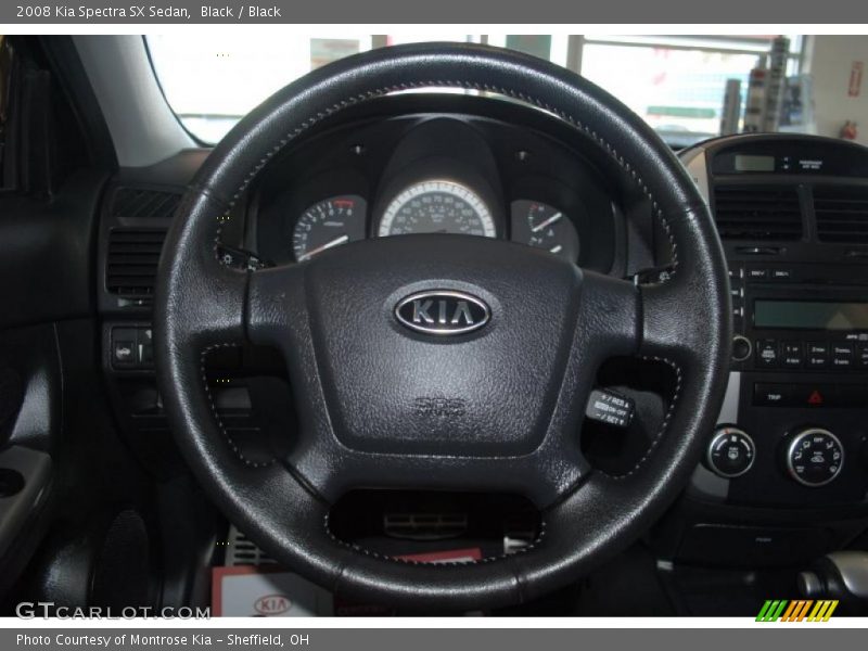 Black / Black 2008 Kia Spectra SX Sedan