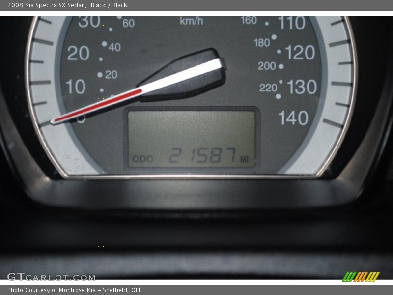 Black / Black 2008 Kia Spectra SX Sedan