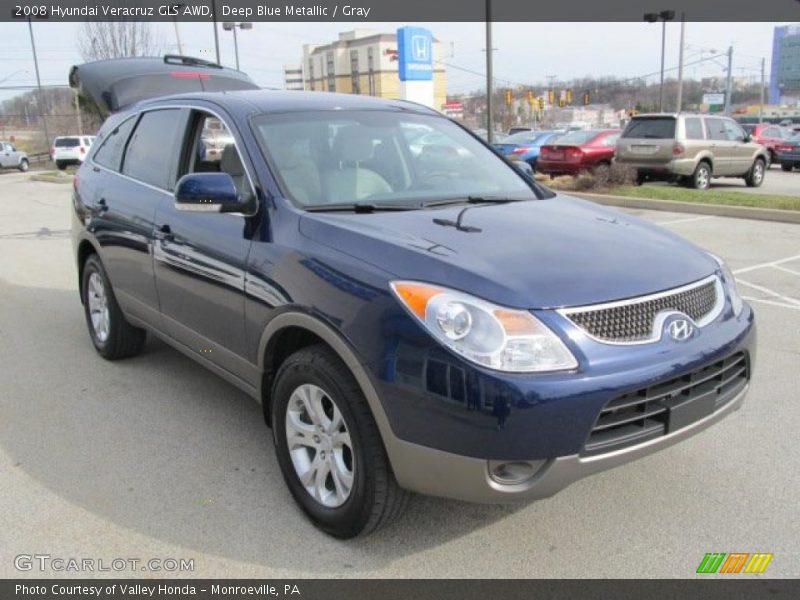 Deep Blue Metallic / Gray 2008 Hyundai Veracruz GLS AWD