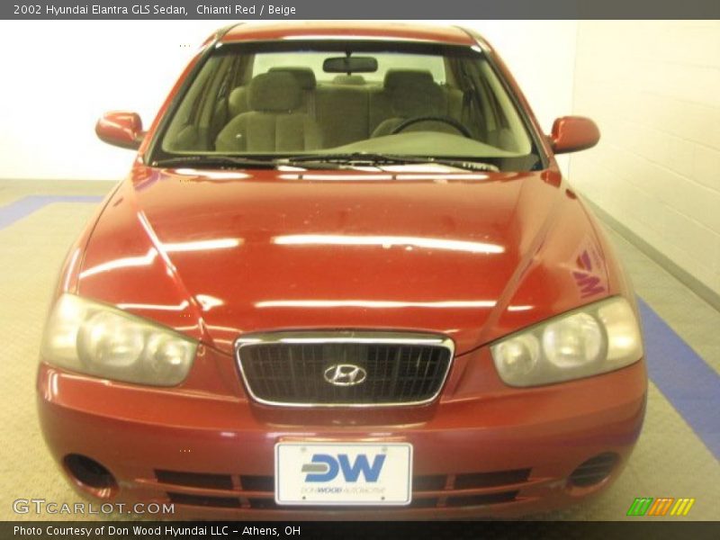 Chianti Red / Beige 2002 Hyundai Elantra GLS Sedan
