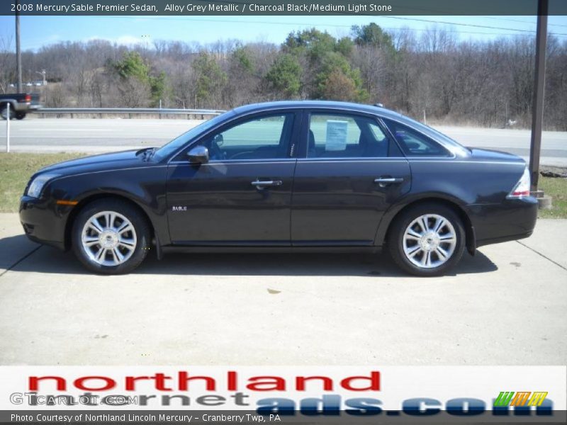 Alloy Grey Metallic / Charcoal Black/Medium Light Stone 2008 Mercury Sable Premier Sedan