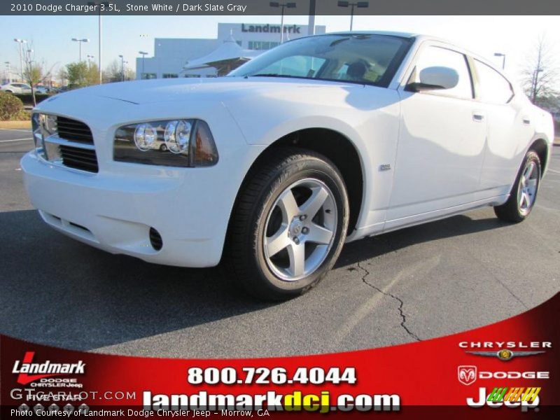 Stone White / Dark Slate Gray 2010 Dodge Charger 3.5L