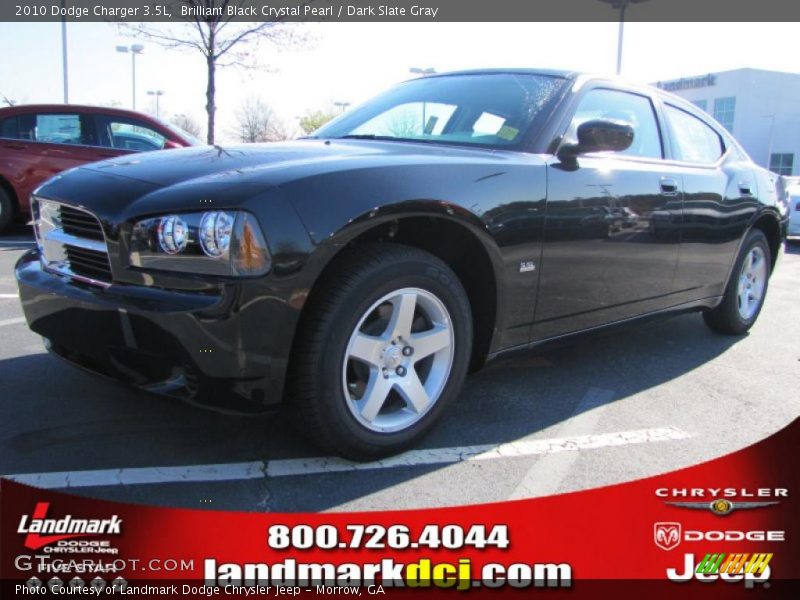 Brilliant Black Crystal Pearl / Dark Slate Gray 2010 Dodge Charger 3.5L