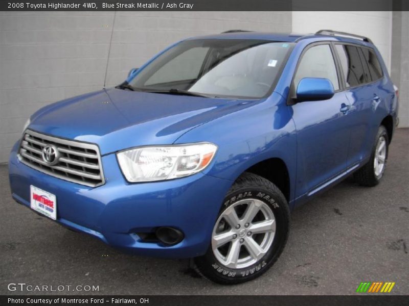 Blue Streak Metallic / Ash Gray 2008 Toyota Highlander 4WD