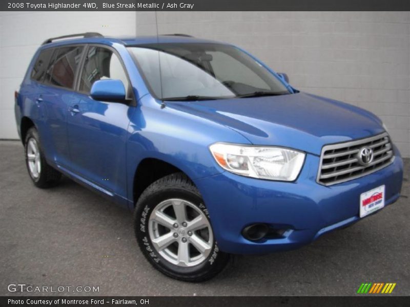 Blue Streak Metallic / Ash Gray 2008 Toyota Highlander 4WD