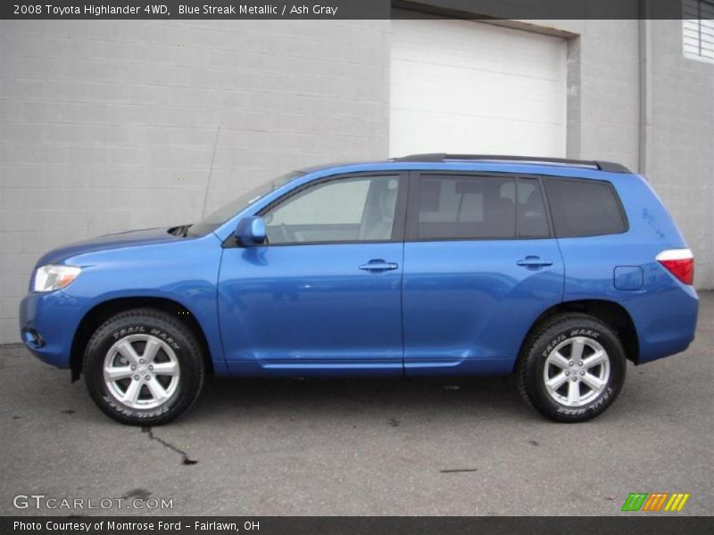 Blue Streak Metallic / Ash Gray 2008 Toyota Highlander 4WD