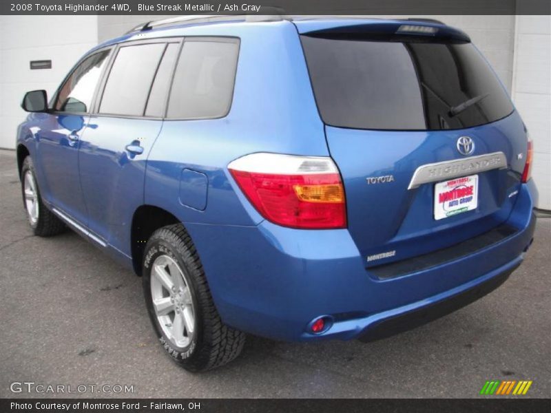 Blue Streak Metallic / Ash Gray 2008 Toyota Highlander 4WD