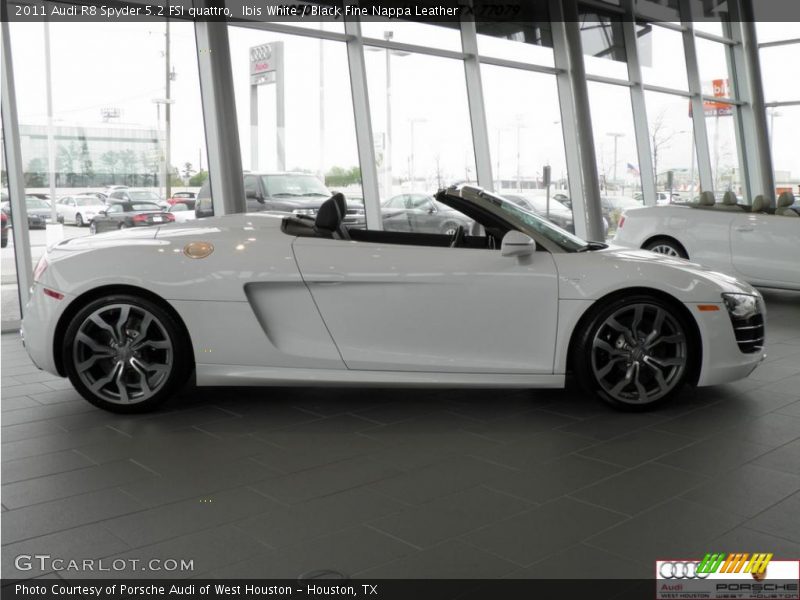 Ibis White / Black Fine Nappa Leather 2011 Audi R8 Spyder 5.2 FSI quattro