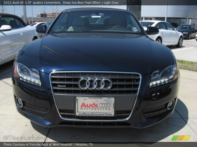 Deep Sea Blue Pearl Effect / Light Grey 2011 Audi A5 2.0T quattro Convertible
