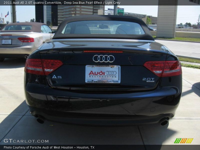 Deep Sea Blue Pearl Effect / Light Grey 2011 Audi A5 2.0T quattro Convertible