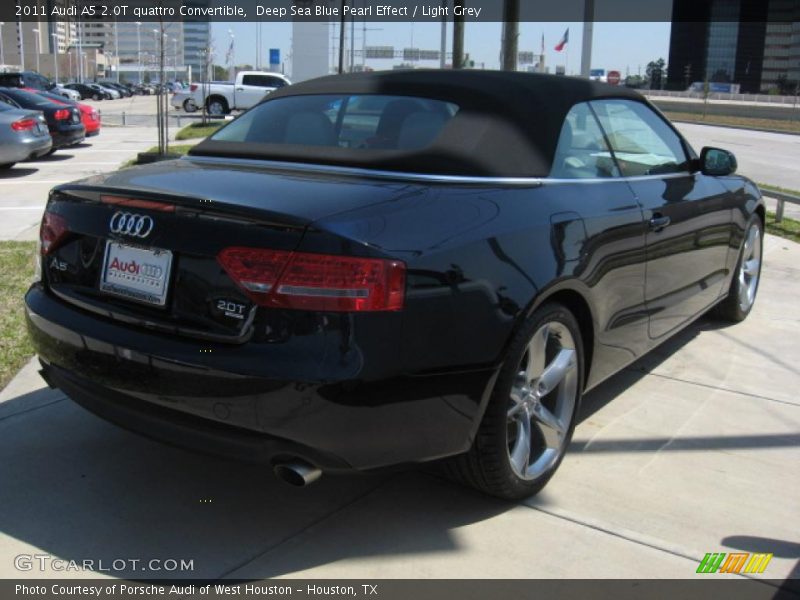 Deep Sea Blue Pearl Effect / Light Grey 2011 Audi A5 2.0T quattro Convertible