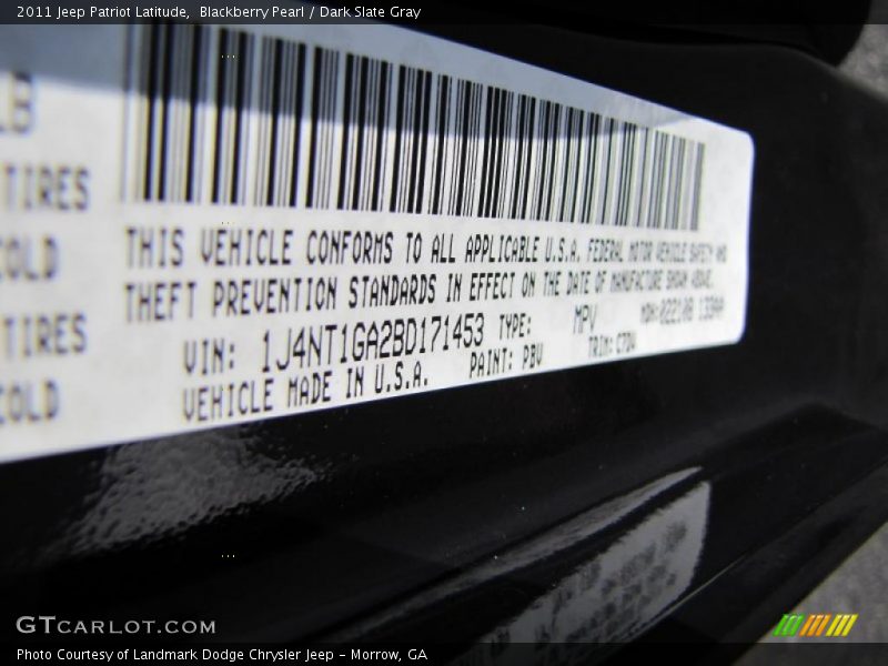 Blackberry Pearl / Dark Slate Gray 2011 Jeep Patriot Latitude