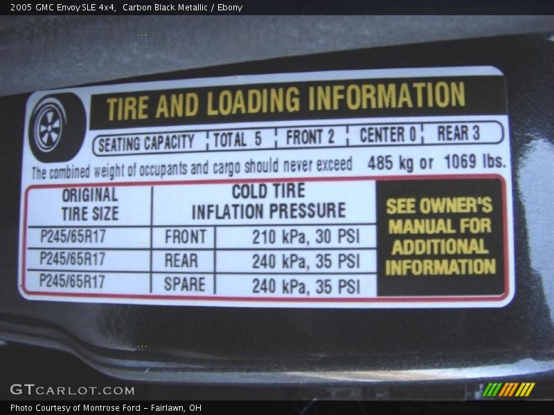 Carbon Black Metallic / Ebony 2005 GMC Envoy SLE 4x4