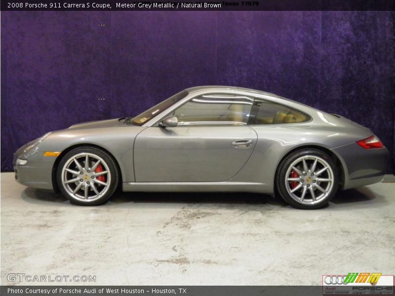 Meteor Grey Metallic / Natural Brown 2008 Porsche 911 Carrera S Coupe