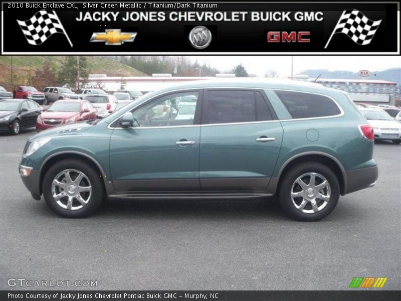 Silver Green Metallic / Titanium/Dark Titanium 2010 Buick Enclave CXL