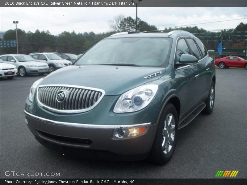 Silver Green Metallic / Titanium/Dark Titanium 2010 Buick Enclave CXL