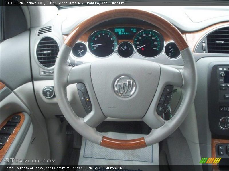 Silver Green Metallic / Titanium/Dark Titanium 2010 Buick Enclave CXL