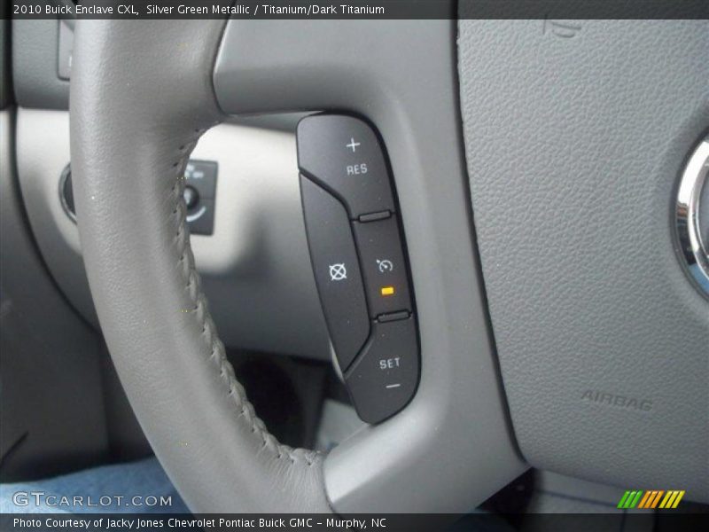 Silver Green Metallic / Titanium/Dark Titanium 2010 Buick Enclave CXL