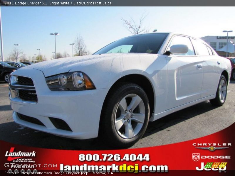 Bright White / Black/Light Frost Beige 2011 Dodge Charger SE