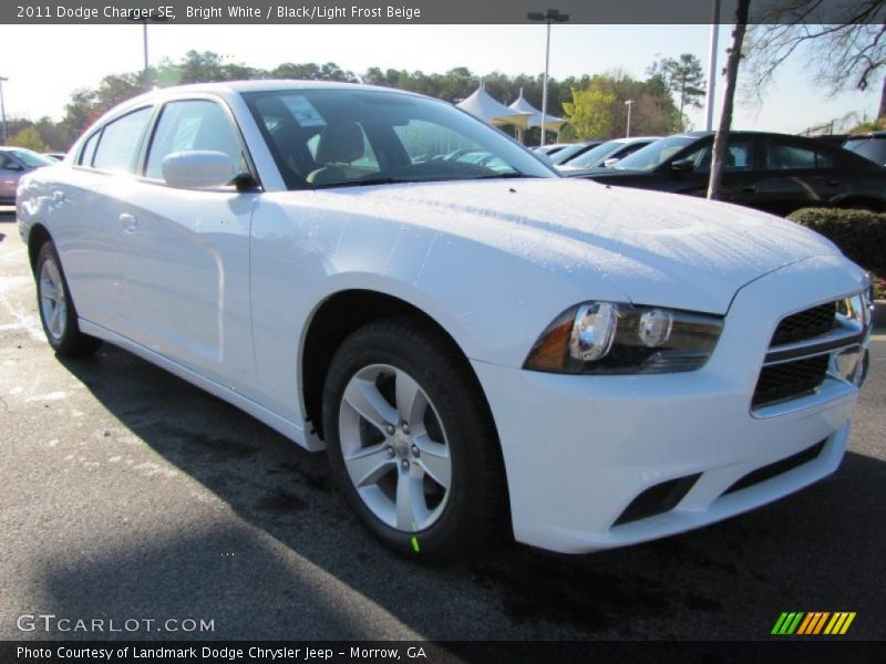 Bright White / Black/Light Frost Beige 2011 Dodge Charger SE