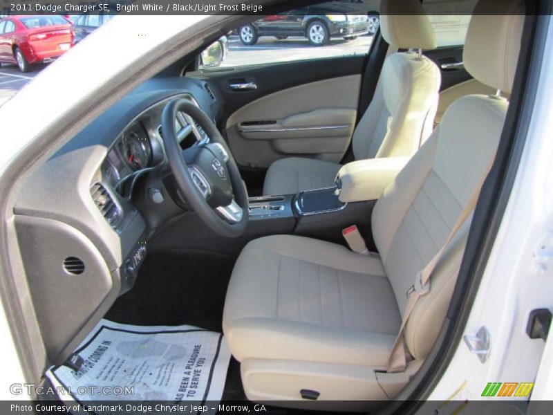 Bright White / Black/Light Frost Beige 2011 Dodge Charger SE